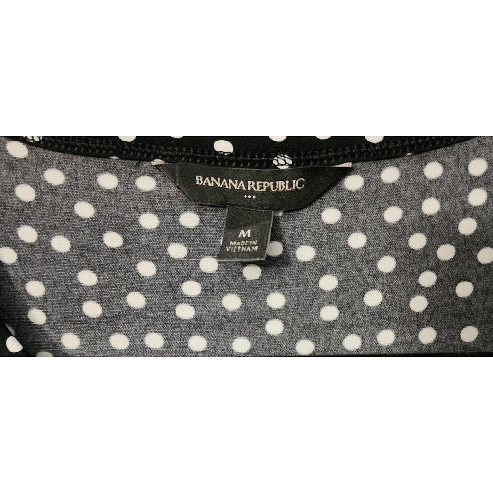 Banana Republic Women's Black Polka Dot Drop Waist Dress, M - Picture 2 of 5
